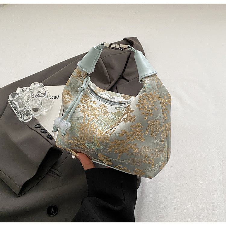Toile Pattern Shoulder Bag