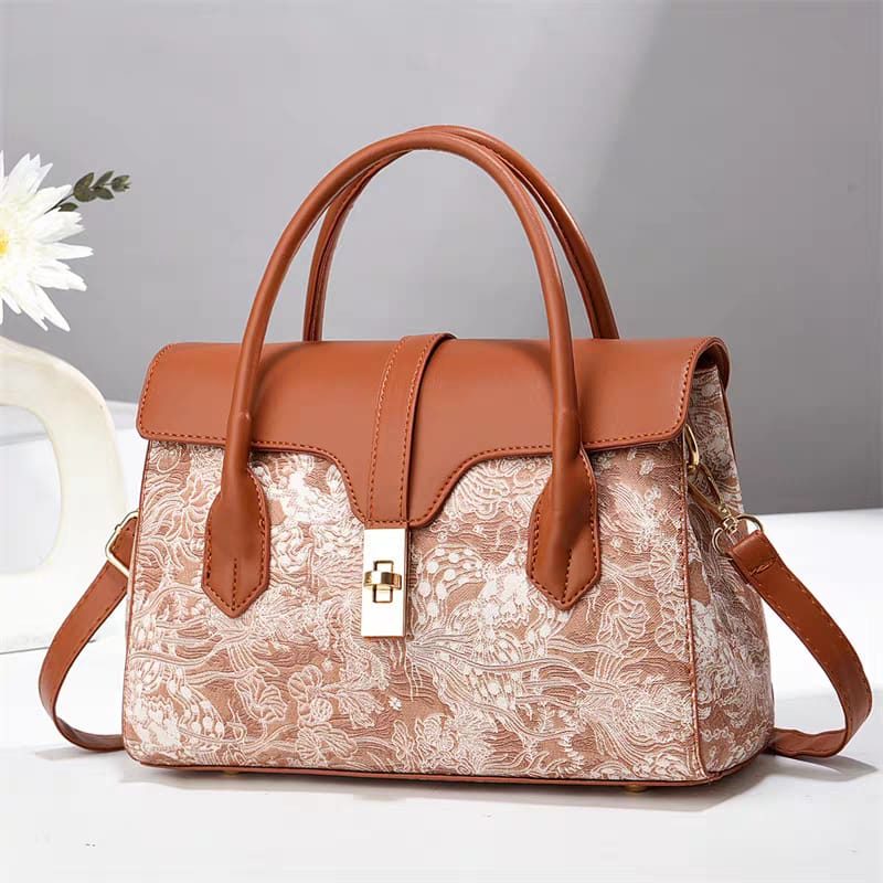 Croc Flap Top-Handle Bag