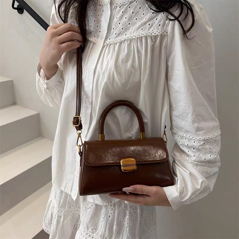 Croc Flap Top-Handle Bag
