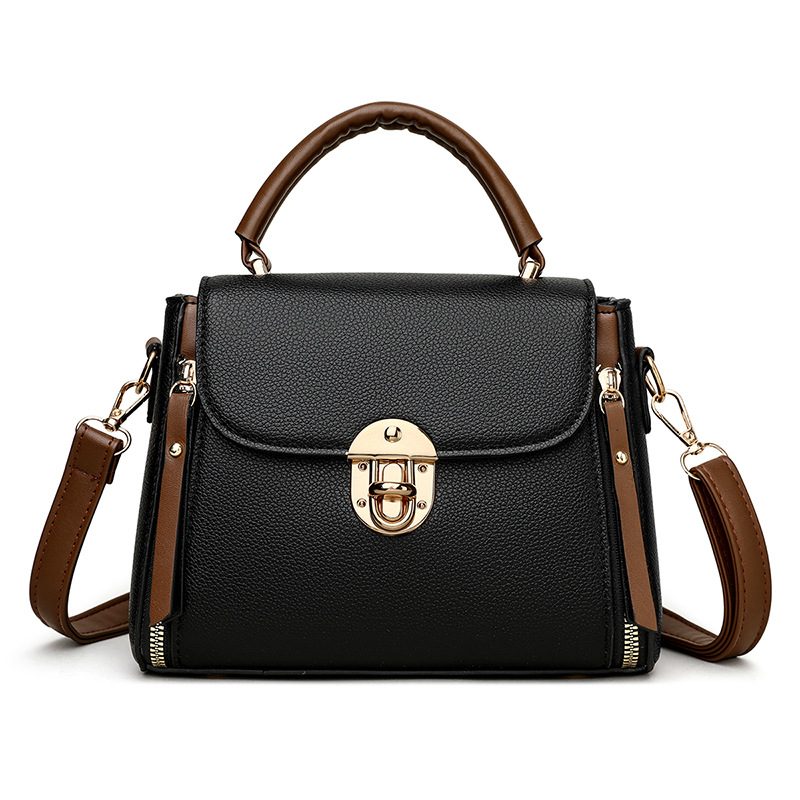 Lock Detail Top-Handle Bag