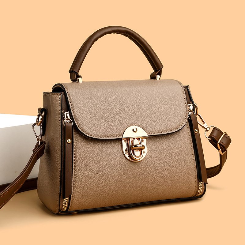 Lock Detail Top-Handle Bag