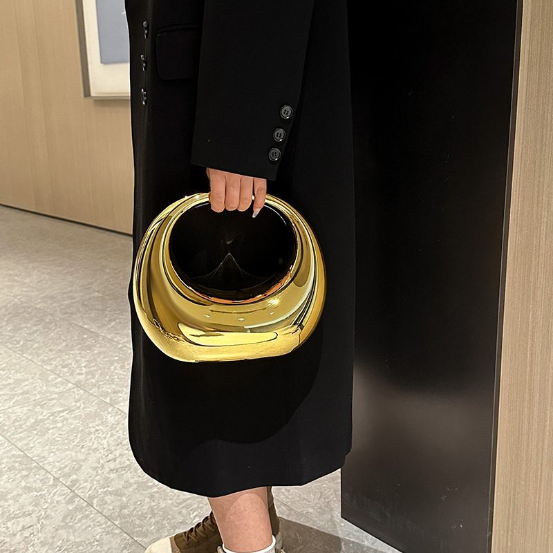 Pleated Half-Moon Bag
