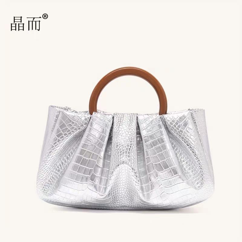 Silver Pleated Pouch
