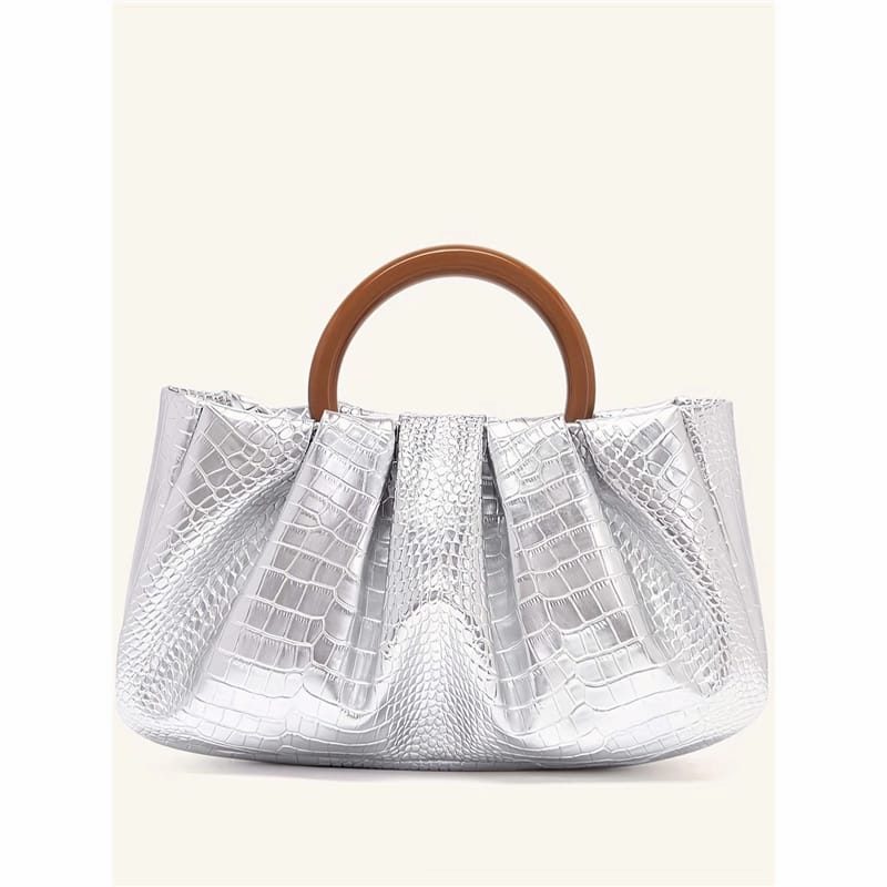 Silver Pleated Pouch